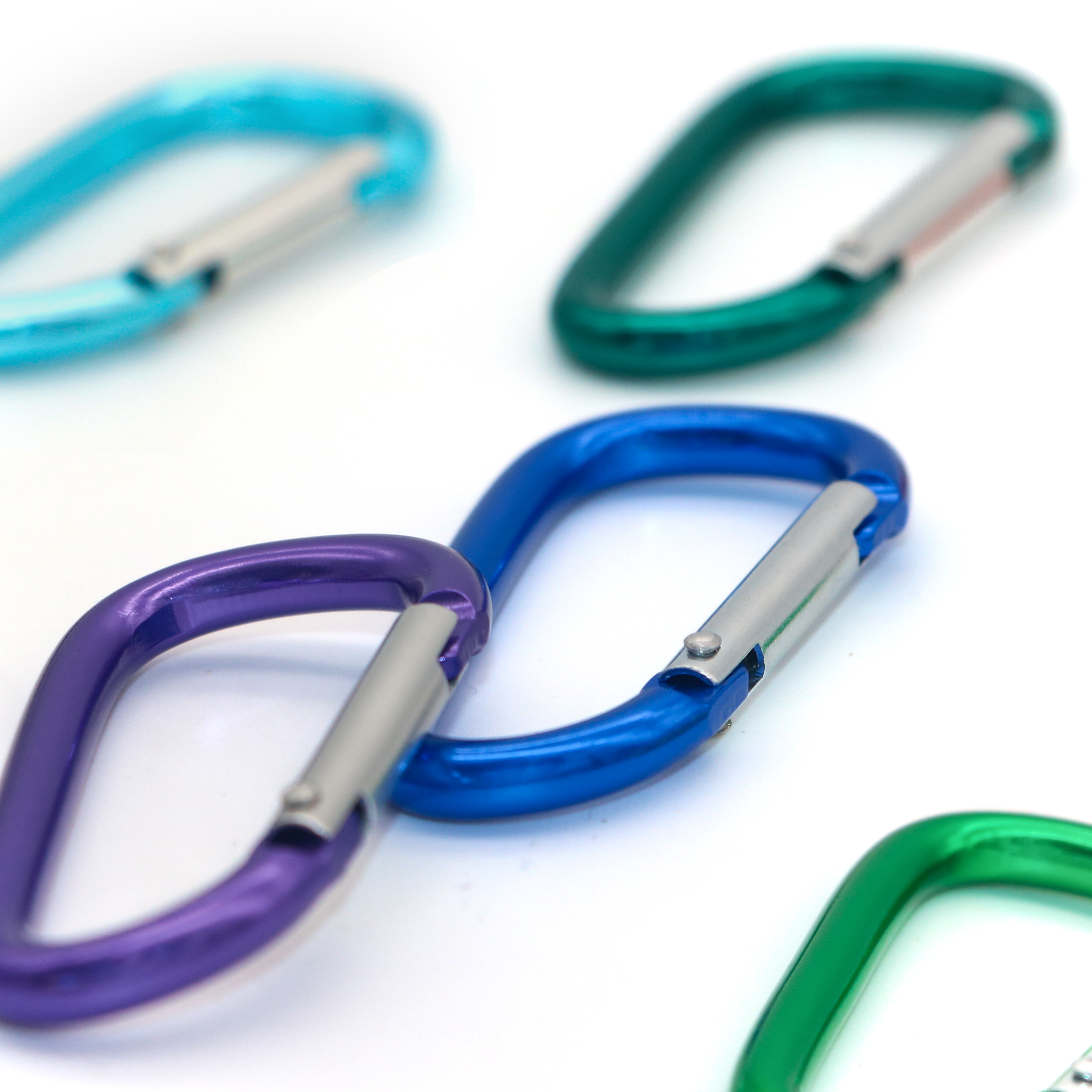Durable And Improved Design - 3" Aluminum D-Ring Carabiner Clip Set for Outdoor Camping And Keychain Use