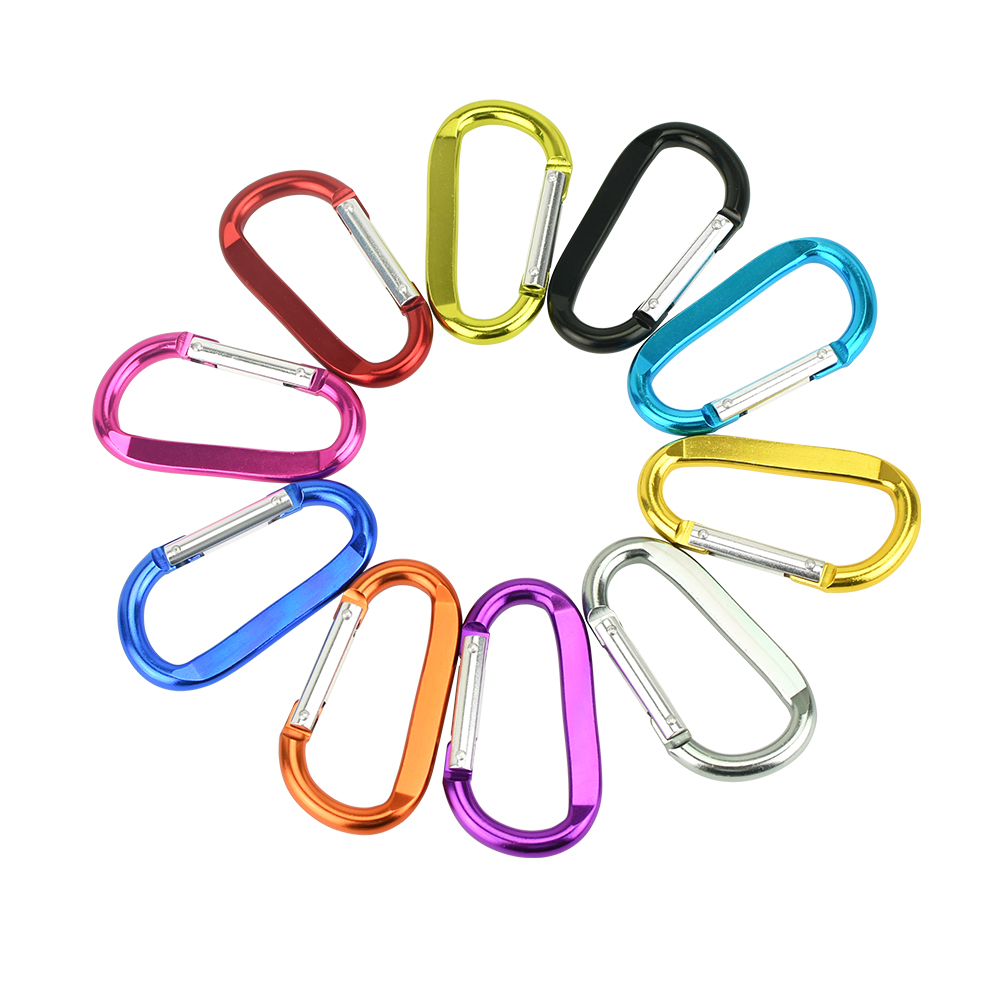 D-Shaped Double Rivet Carabiner 8D Nut 10color