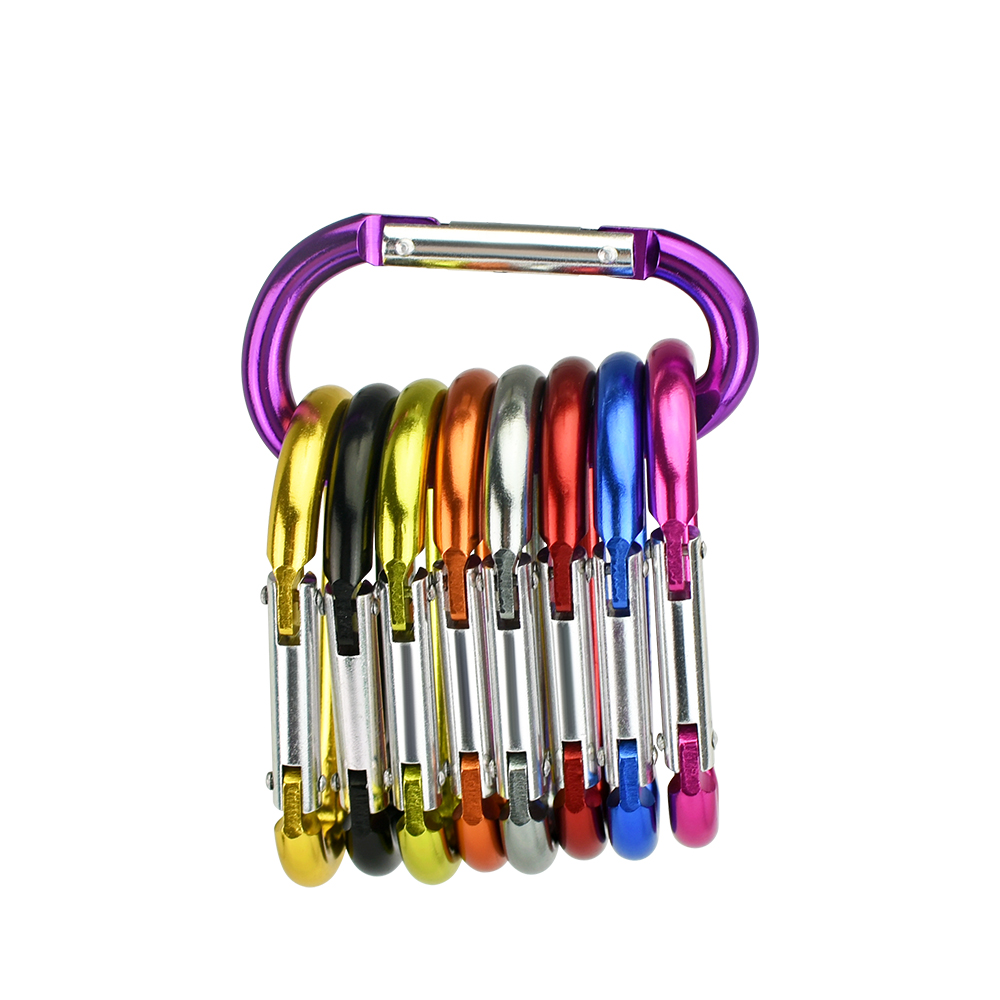 D-Shaped Double Rivet Carabiner 8D Nut 10color