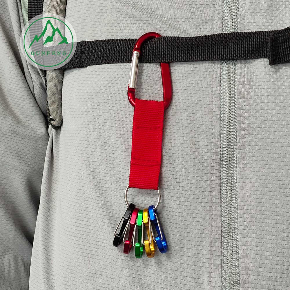 Aluminum alloy carabiner set outdoor camping wire hook webbing with keychain backpack hook