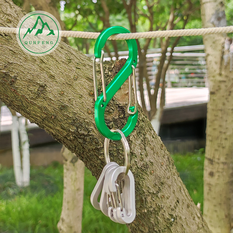 Aluminum alloy S-shaped steel wire carabiner set figure 8 metal wire buckle outdoor spring buckle