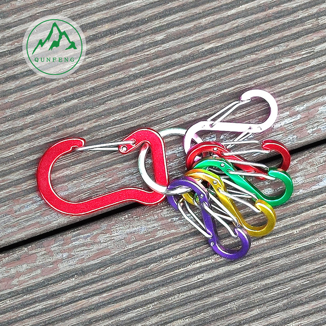 Aluminum alloy steel wire carabiner set Portable with key chain S-shaped hook Outdoor special-shaped hook