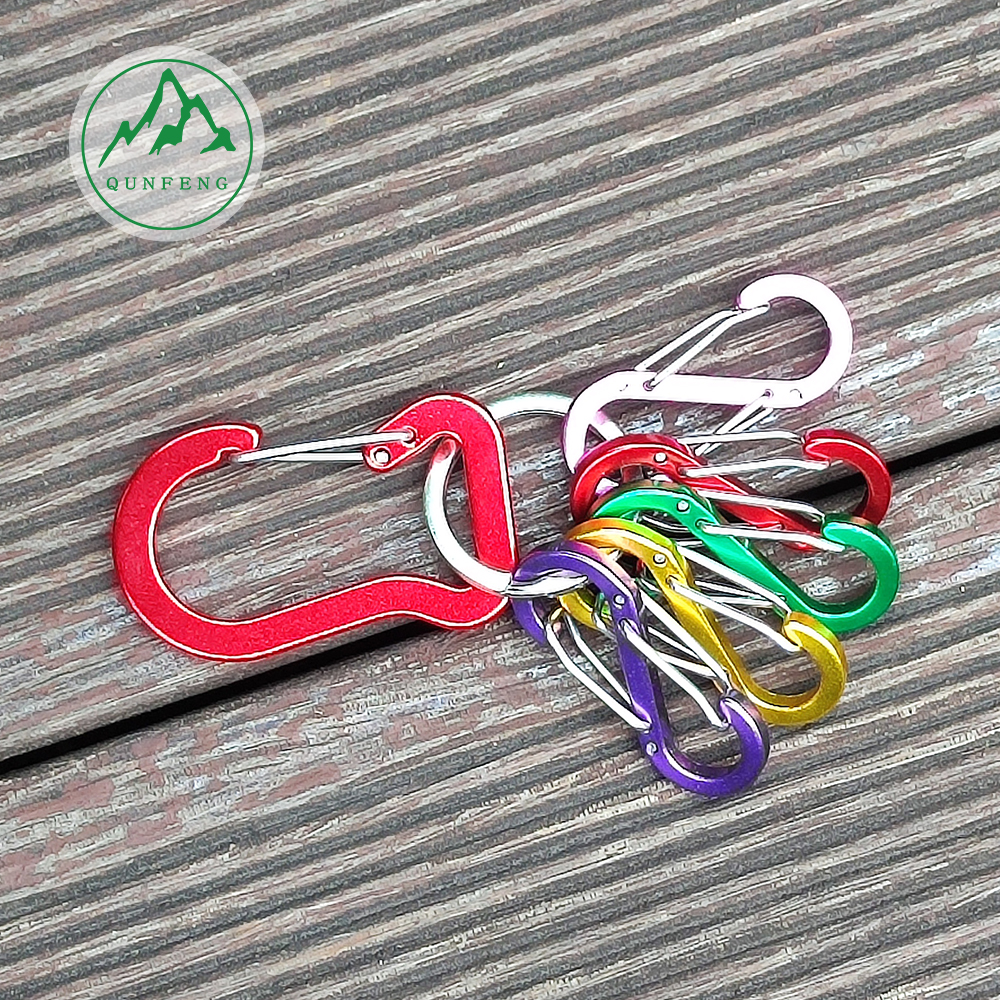 Aluminum alloy steel wire carabiner set Portable with key chain S-shaped hook Outdoor special-shaped hook