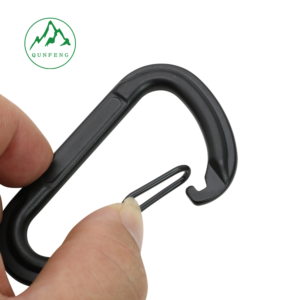 D-shaped curved rod wire buckle outdoor aluminum carabiner travel backpack buckle special-shaped hook