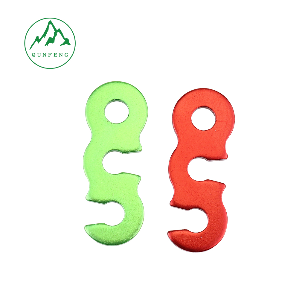 Double-eye aluminum alloy umbrella rope buckle tent canopy rope accessories Wind rope buckle fixing buckle