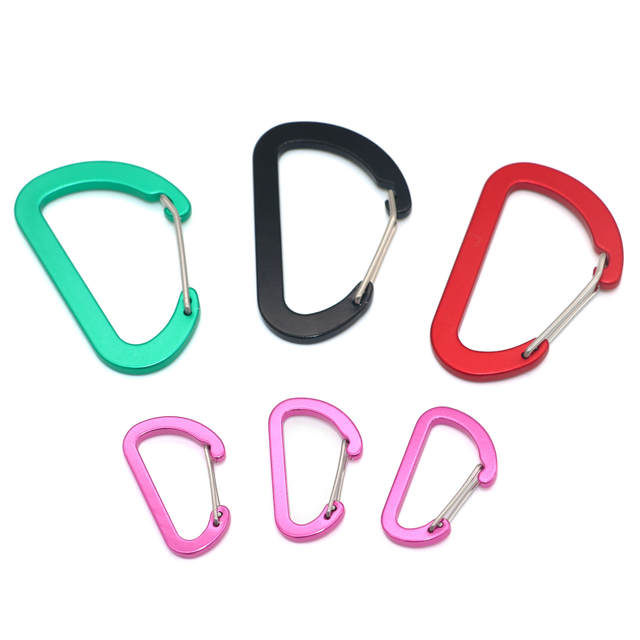 Fishing Multi-Use Carabiner Clips, 10 Pack 2.7" Small Caribeener Clips, Mini Keychain Aluminum Caribeaner Clip