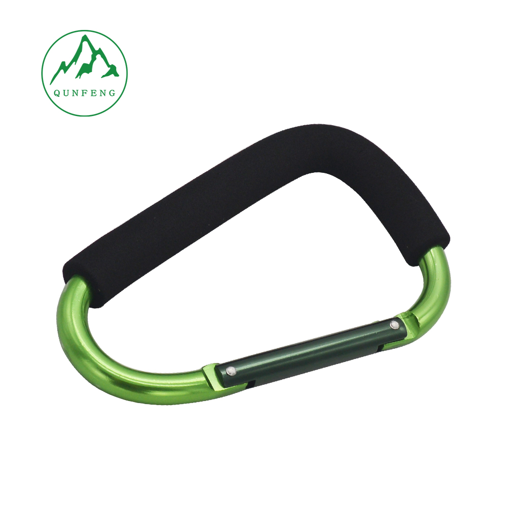 Large D-shaped sponge climbing buckle, ice skating shoe carrying buckle, baby stroller hanging buckle, bag carrying and vegetable hanger