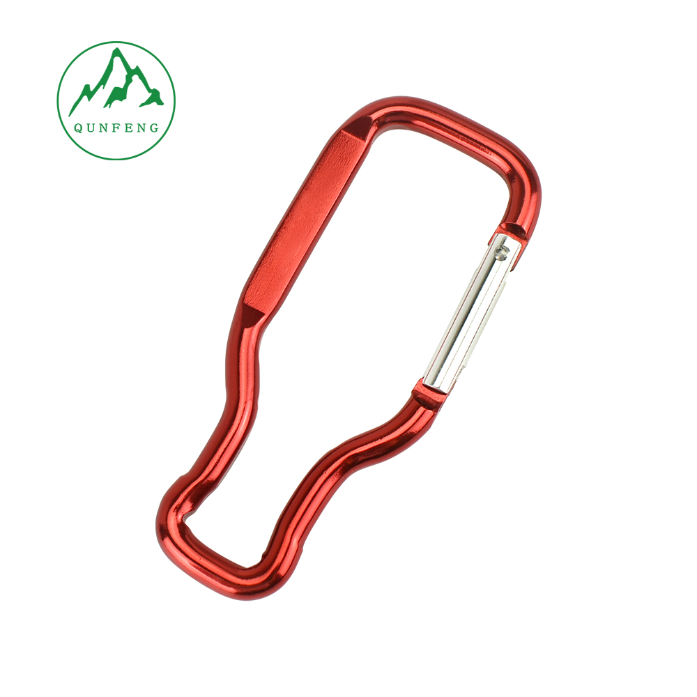 Factory Wholesale Wine Bottle-Shaped Carabiner Webbing Hook Outdoor Backpack Water Bottle Pendant Aluminum Alloy Special-Shaped Creative Pendant