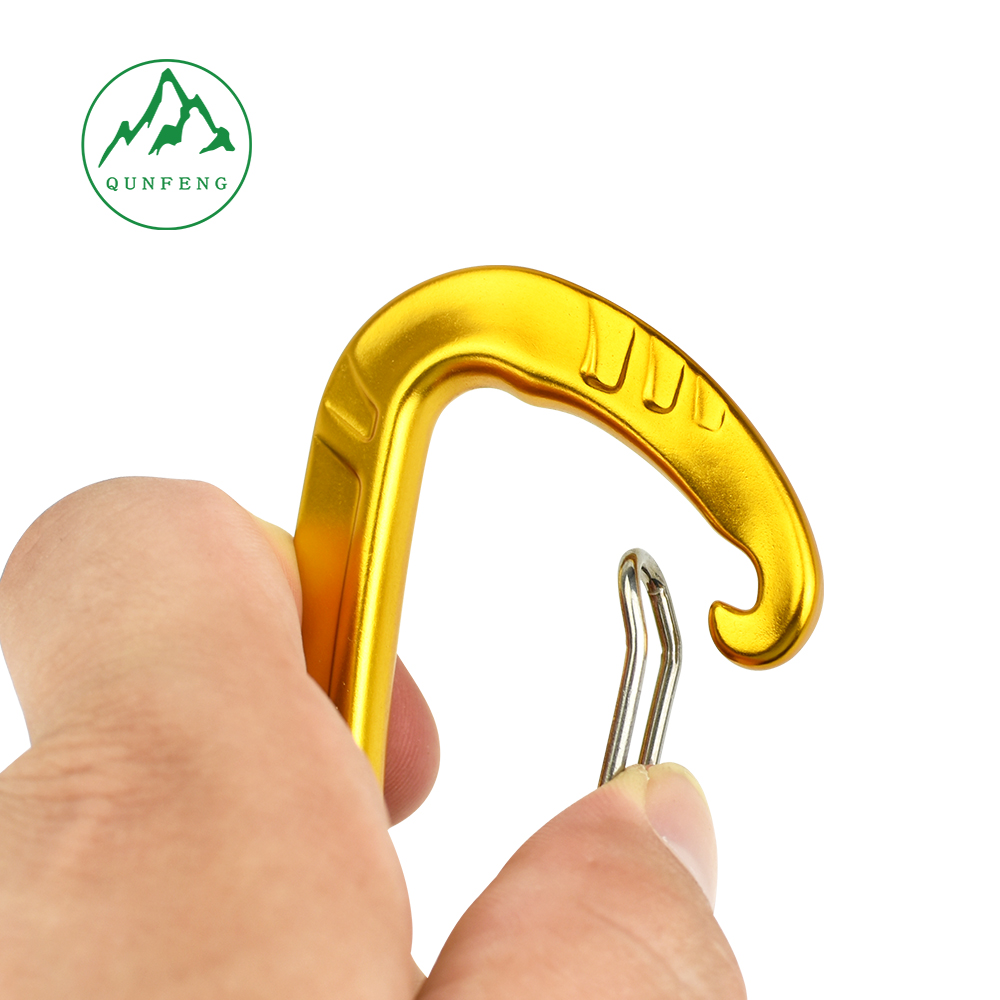 Outdoor Multi-Functional Aluminum Alloy Climbing Carabiner, Camping Rock Climbing Safety D-Ring Backpack Spring Hook