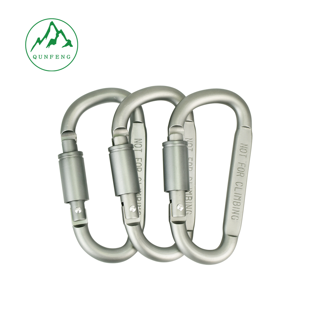 No. 8 Type D Thick Long Nut Aluminum Alloy Carabiner D-Shaped Large Hook Outdoor Locking Carabiner
