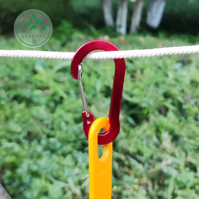 Gourd-shaped aluminum alloy steel wire carabiner Travel backpack buckle Flat metal snap buckle