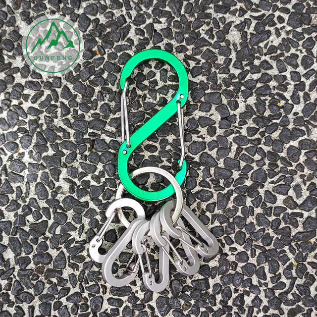 Aluminum alloy S-shaped steel wire carabiner set figure 8 metal wire buckle outdoor spring buckle