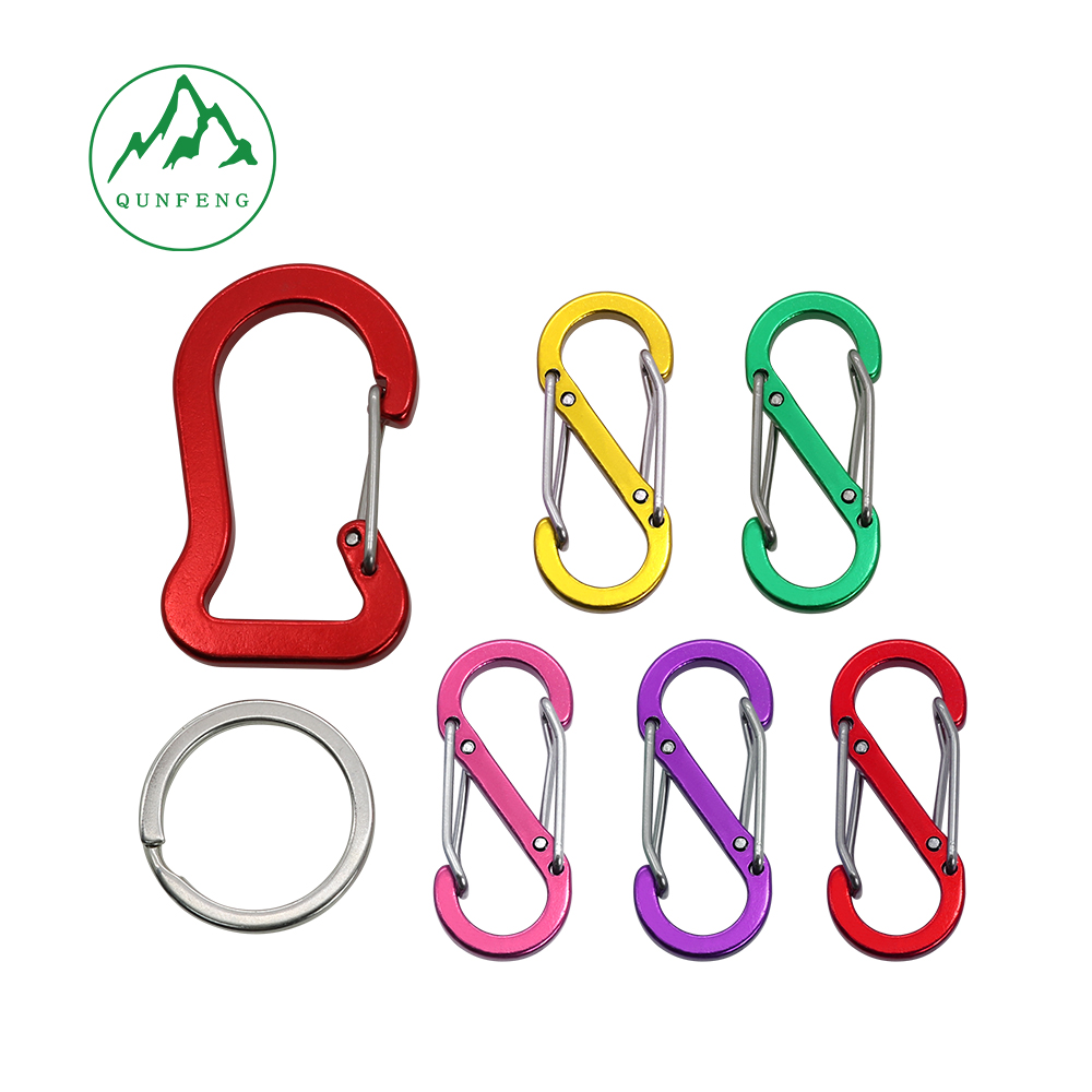 Aluminum alloy steel wire carabiner set Portable with key chain S-shaped hook Outdoor special-shaped hook