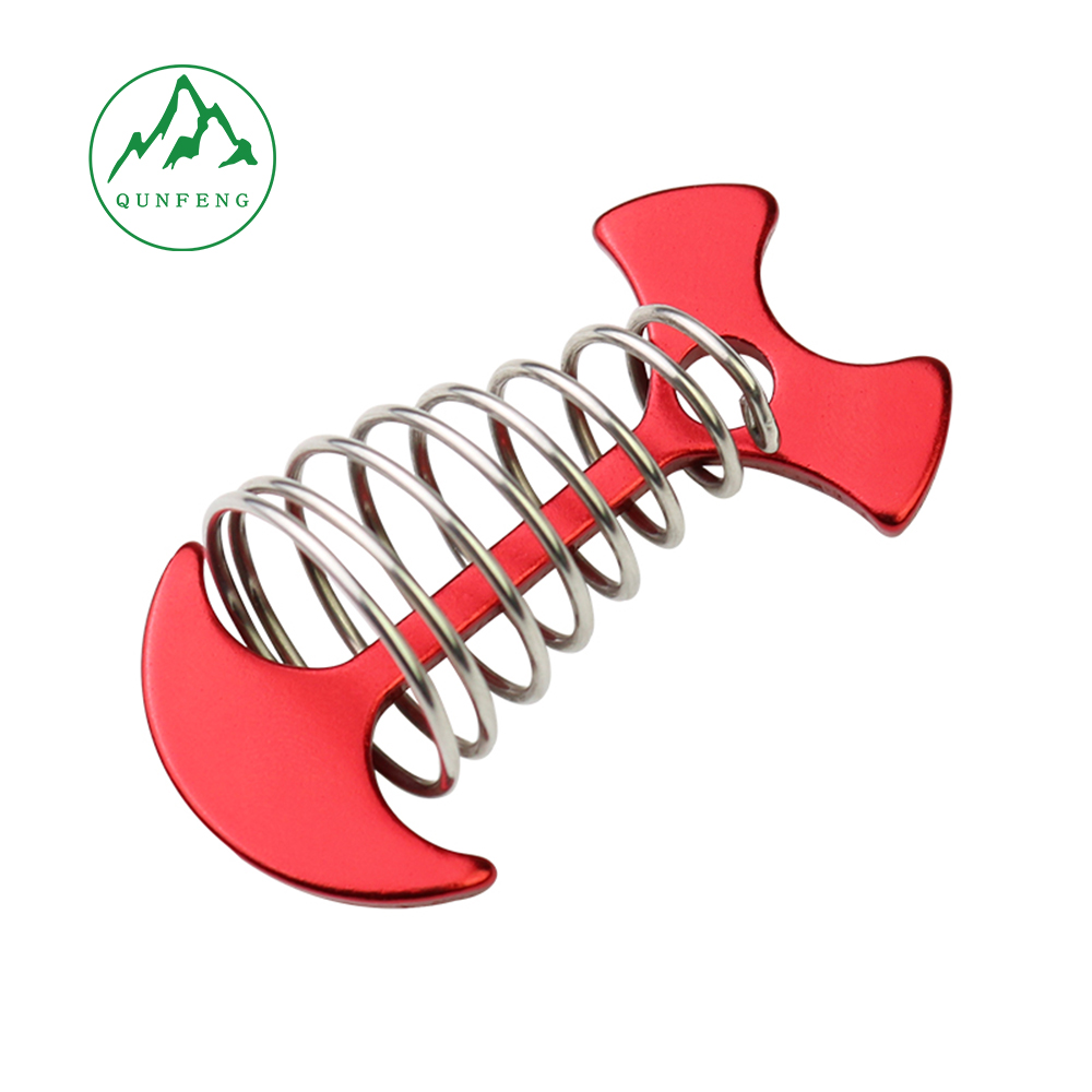 Fishbone spring rope buckle Wind rope canopy wind rope buckle Outdoor fixed pole rope tent accessory buckle