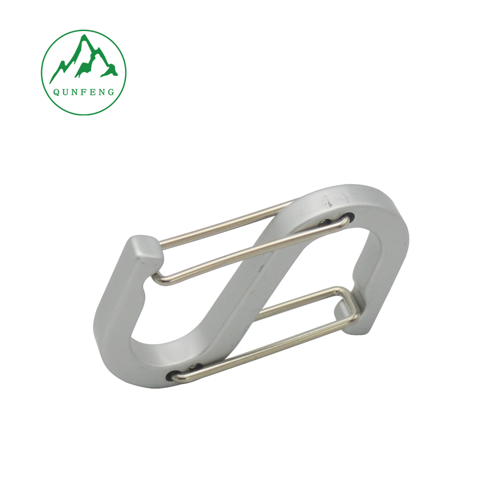 S-shaped small outdoor climbing carabiner aluminum alloy figure-8 keychain accessory, figure-8 buckle for backpack or bag hook