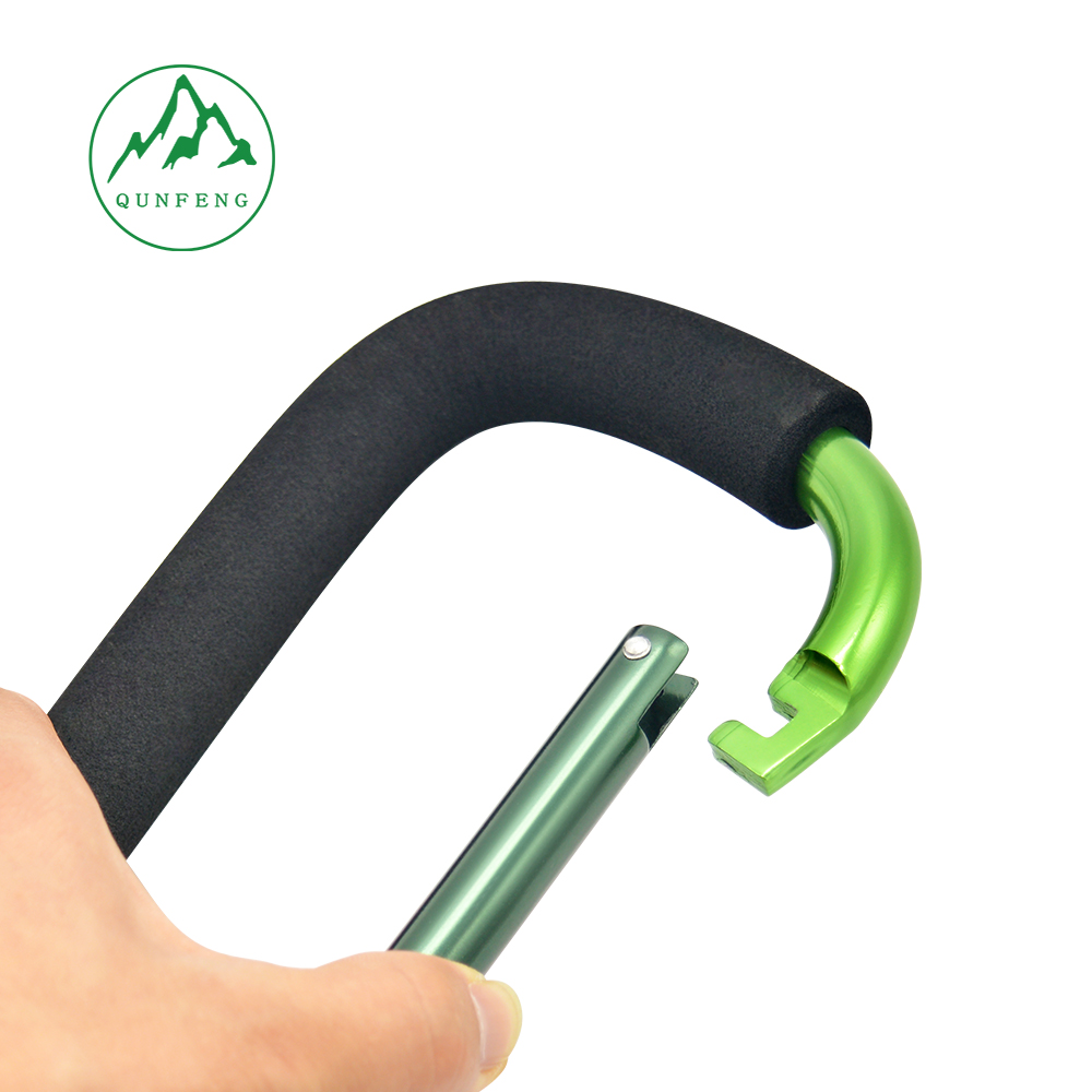 Large D-shaped sponge climbing buckle, ice skating shoe carrying buckle, baby stroller hanging buckle, bag carrying and vegetable hanger