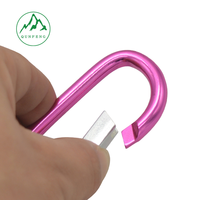 Triple-ring 3-hole carabiner, aluminum alloy keychain hook No. 6 D-shaped climbing snap hook, keyring spring clip
