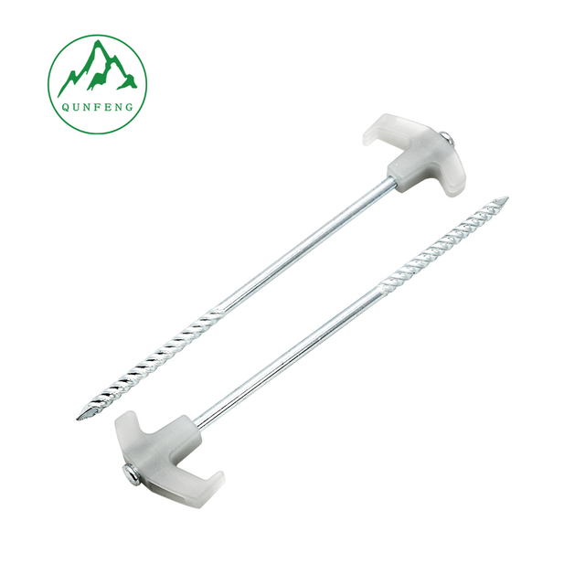 Outdoor Portable Threaded Ground Stakes for Camping Tent, Canopy, Beach Windproof, and Wooden Board Camping Pegs