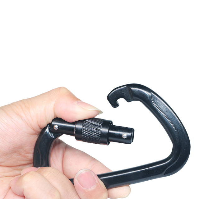 25KN Aluminum Alloy Carabiner Hooks - Heavy Duty, Locking, Spring-Loaded Gate Snap