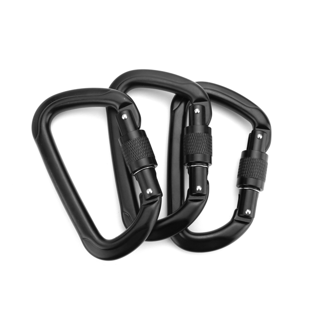 25KN Aluminum Alloy Carabiner Hooks - Heavy Duty, Locking, Spring-Loaded Gate Snap