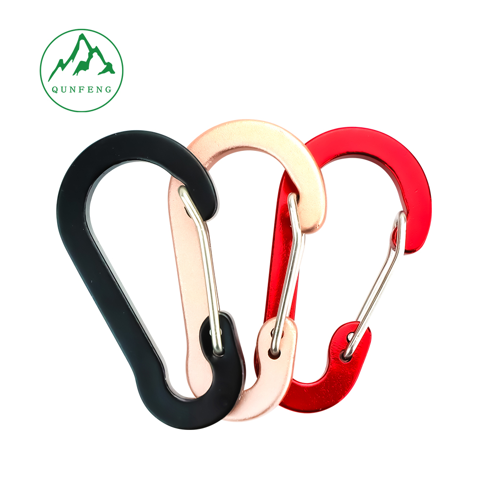 Gourd-shaped aluminum alloy steel wire carabiner Travel backpack buckle Flat metal snap buckle