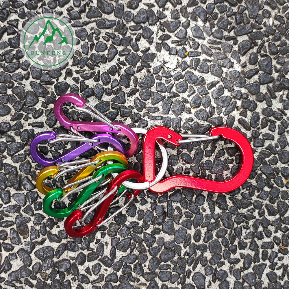 Aluminum alloy steel wire carabiner set Portable with key chain S-shaped hook Outdoor special-shaped hook