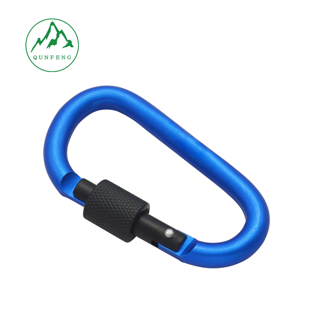 Outdoor climbing hook quick carabiner D-shaped lock aluminum alloy sturdy nut keychain backpack water bottle clip