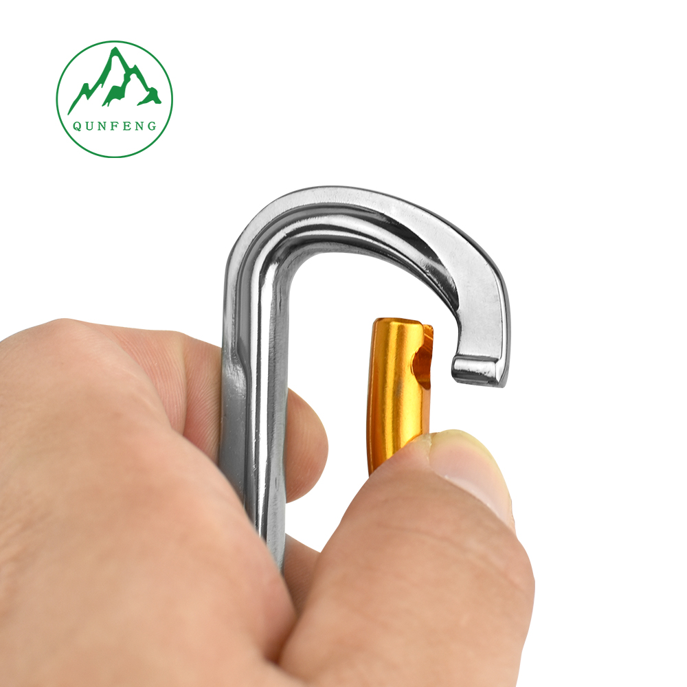Outdoor Climbing Main Lock Descender Aluminum Bearing Carabiner Quick Draw Safety D-Ring Screw