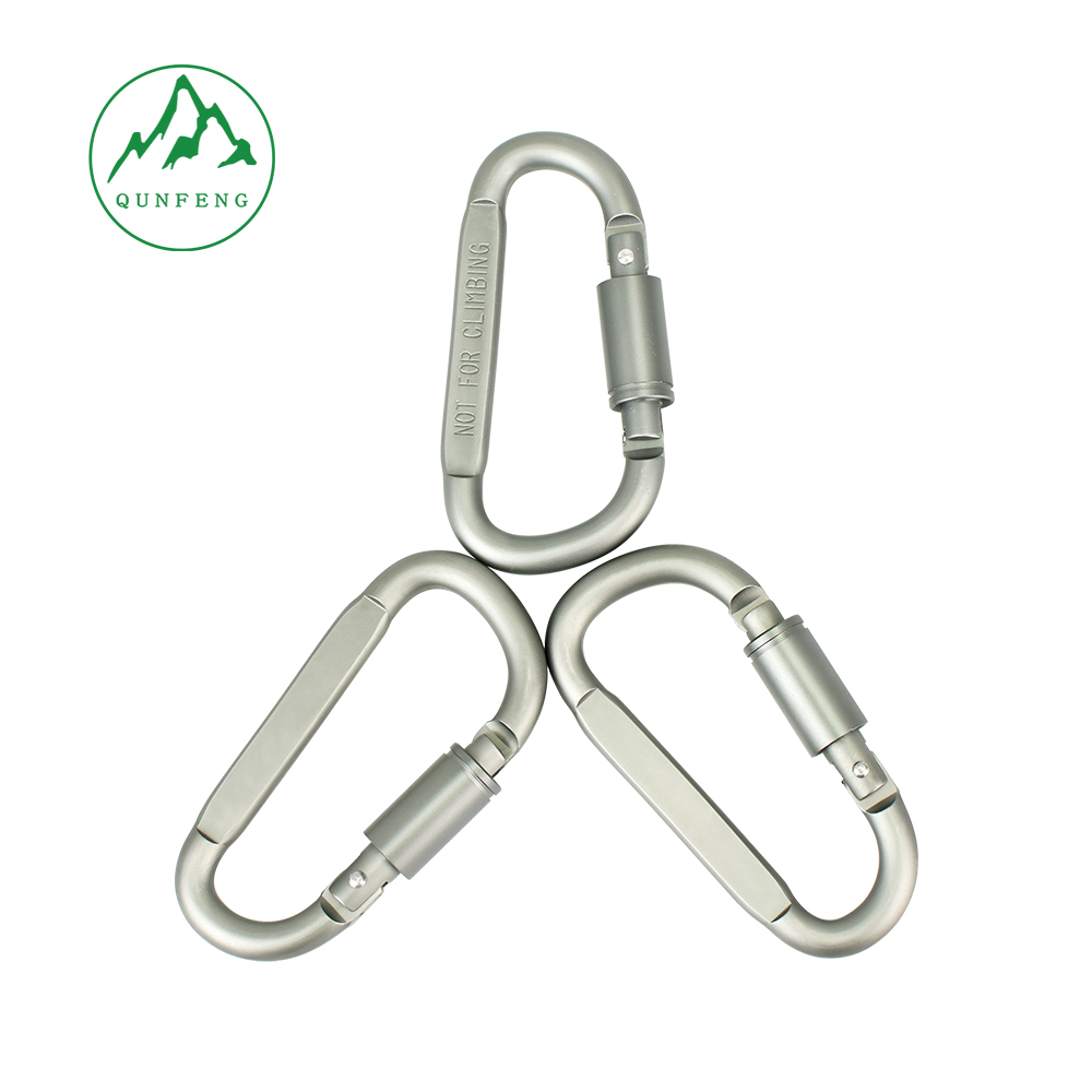 No. 8 Type D Thick Long Nut Aluminum Alloy Carabiner D-Shaped Large Hook Outdoor Locking Carabiner