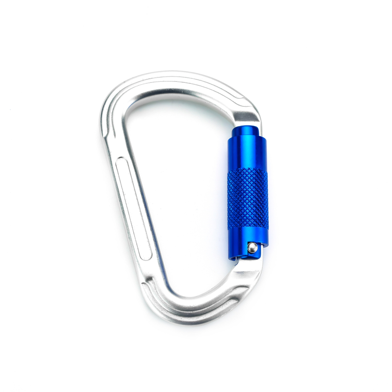 27KN Gray Twist Locking Carabiner Clips - Lightweight And Heavy Duty
