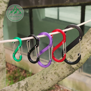 S-shaped steel wire carabiner Multiple colors to choose from 8-figure metal spring buckle Outdoor camping backpack hook