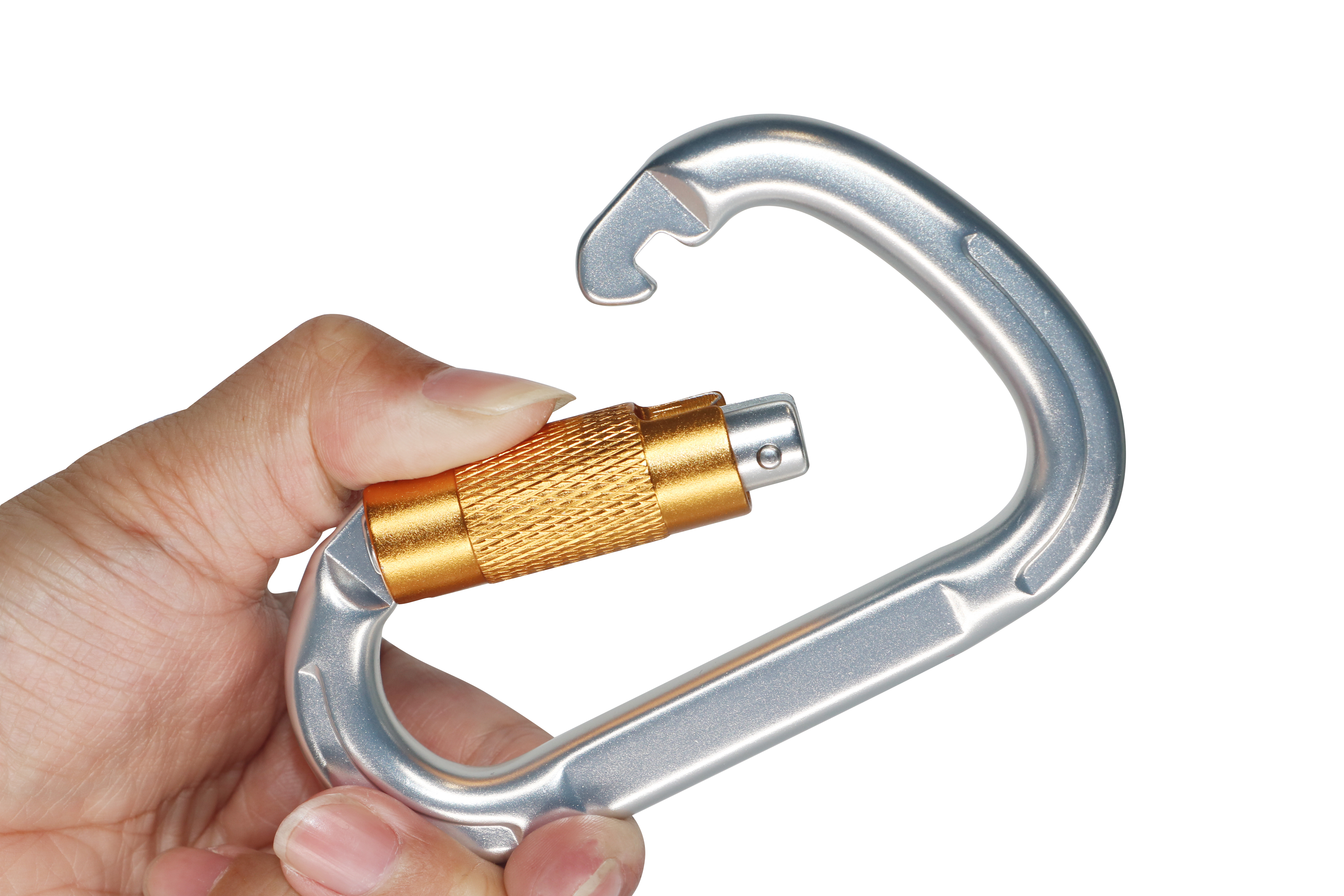 Rock climbing carabiner high strength automatic main lock D-shaped quick hanging aviation aluminum alloy carabiner fire safety