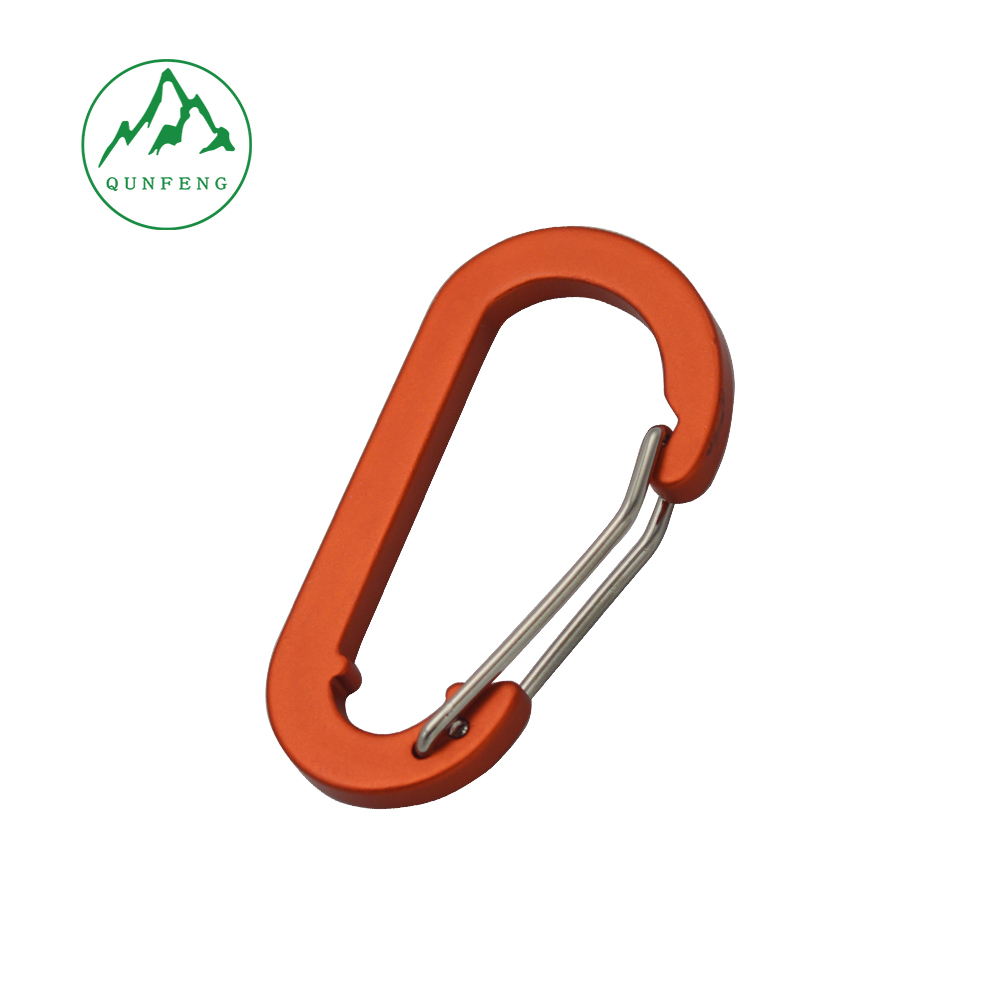 No. 4 D-shaped spring carabiner, aluminum alloy outdoor quick-link climbing buckle, toy accessory clasp