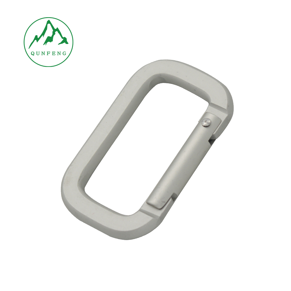 Black aluminum alloy No. 5 and No. 6 square buckle carabiner, Bluetooth earphone case hanging buckle, connecting ring for outdoor luggage quick attachment