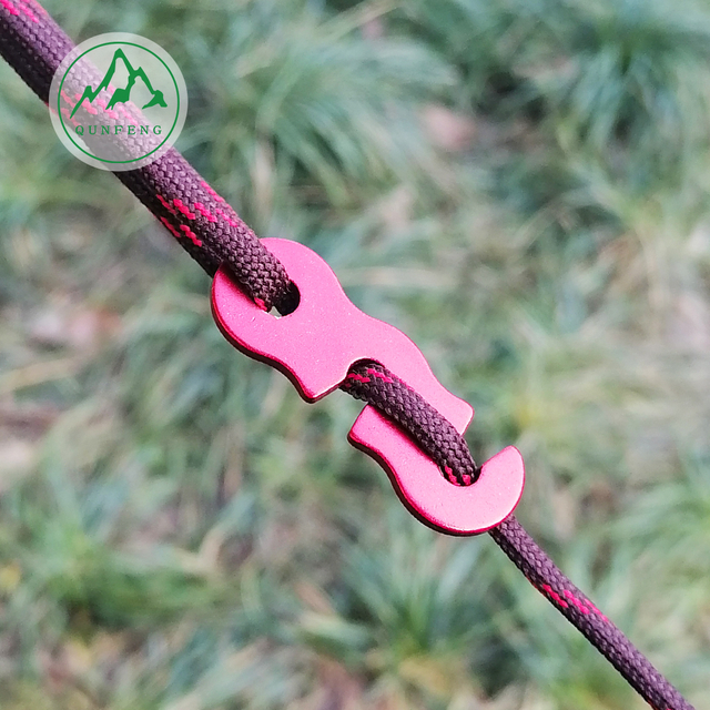 Double-eyed aluminum alloy umbrella rope buckle, tent canopy rope pull rope accessories, wind rope buckle fixing buckle