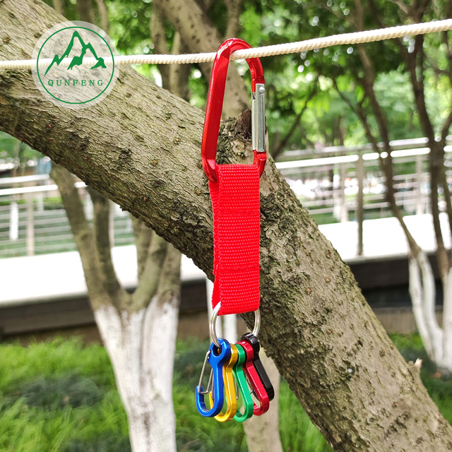 Aluminum alloy carabiner set outdoor camping wire hook webbing with keychain backpack hook