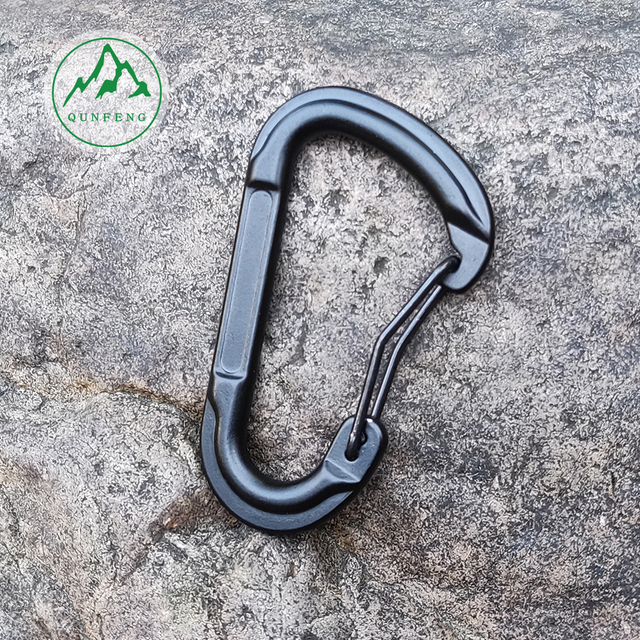 D-shaped curved rod wire buckle outdoor aluminum carabiner travel backpack buckle special-shaped hook