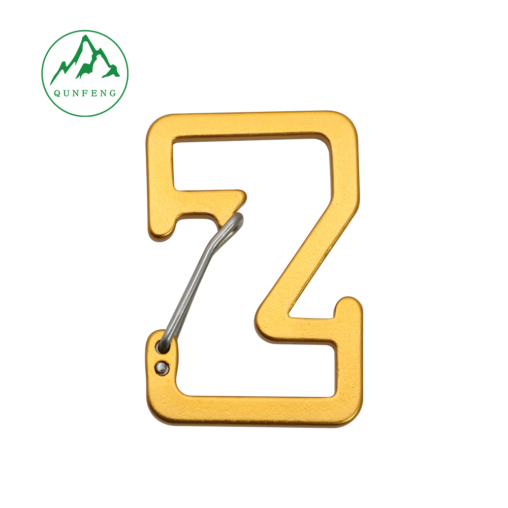 Z-shaped aluminum alloy steel wire carabiner, outdoor special-shaped steel wire buckle, backpack spring buckle