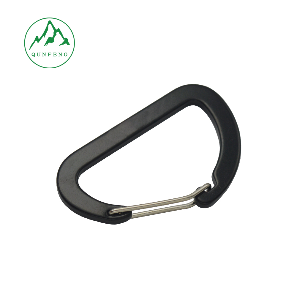 D-shaped Flattened Wire Buckle, Colored Aluminum Alloy Carabiner for Outdoor Water Bottles, Bag and Key Hook