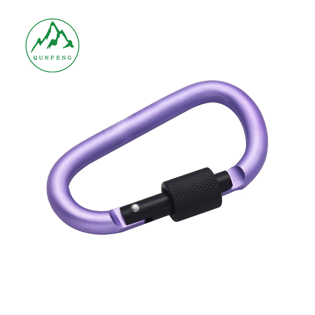Outdoor climbing hook quick carabiner D-shaped lock aluminum alloy sturdy nut keychain backpack water bottle clip