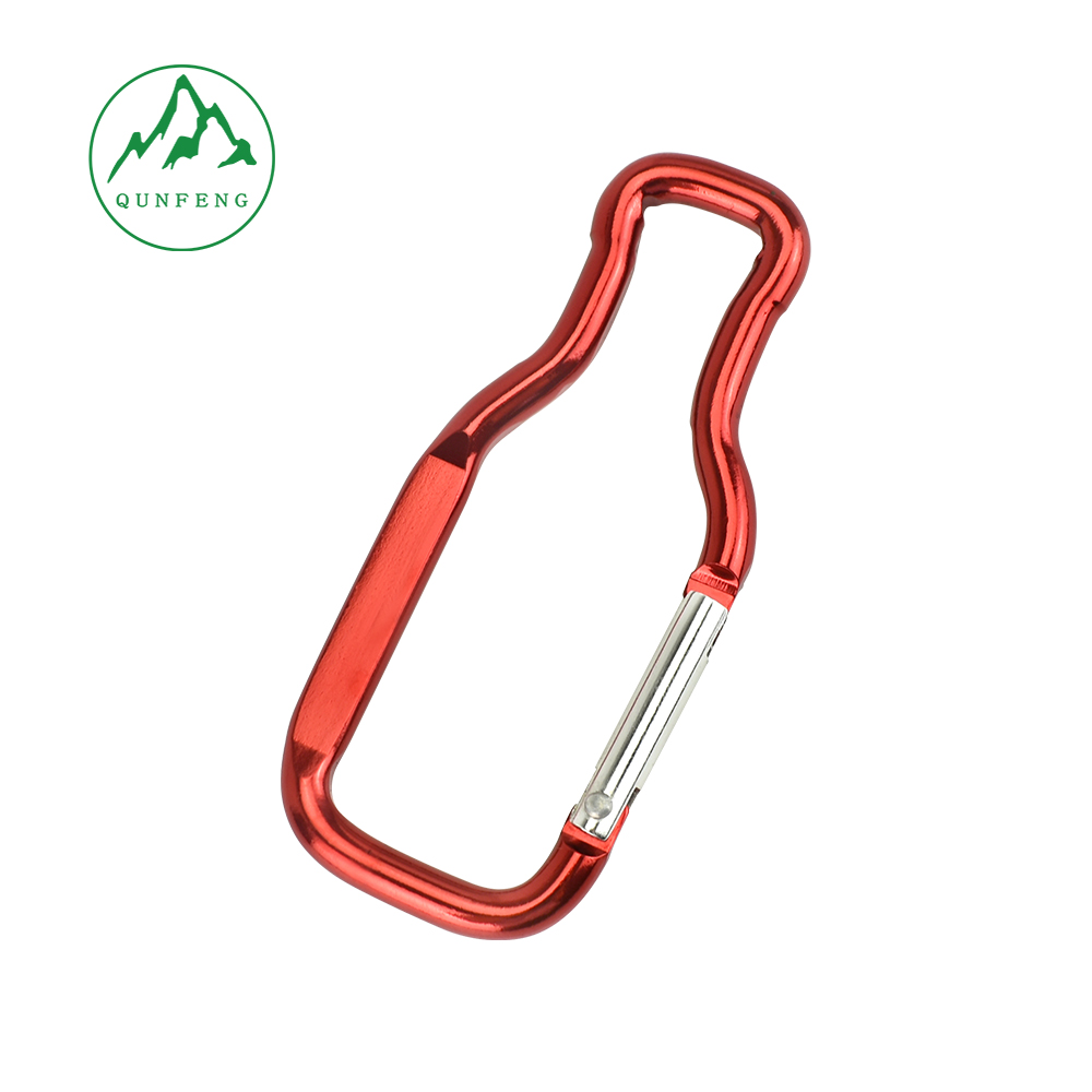 Factory Wholesale Wine Bottle-Shaped Carabiner Webbing Hook Outdoor Backpack Water Bottle Pendant Aluminum Alloy Special-Shaped Creative Pendant