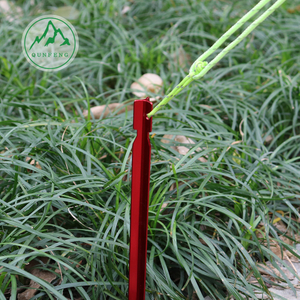 18cm Triangular Tent Peg Outdoor Tent Accessories Aluminum Alloy Reinforced Ground Peg Windproof Canopy Peg with Rope
