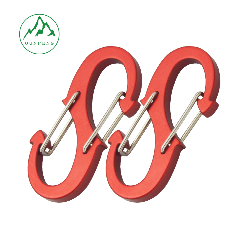 Aluminum Alloy Carabiner Keychain Mini Multifunctional Outdoor Figure-8 Quick Clip S-Shaped Metal Hook