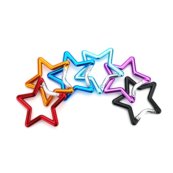 Manufacturers supply large and small color star-shaped luggage hardware accessories carabiners
