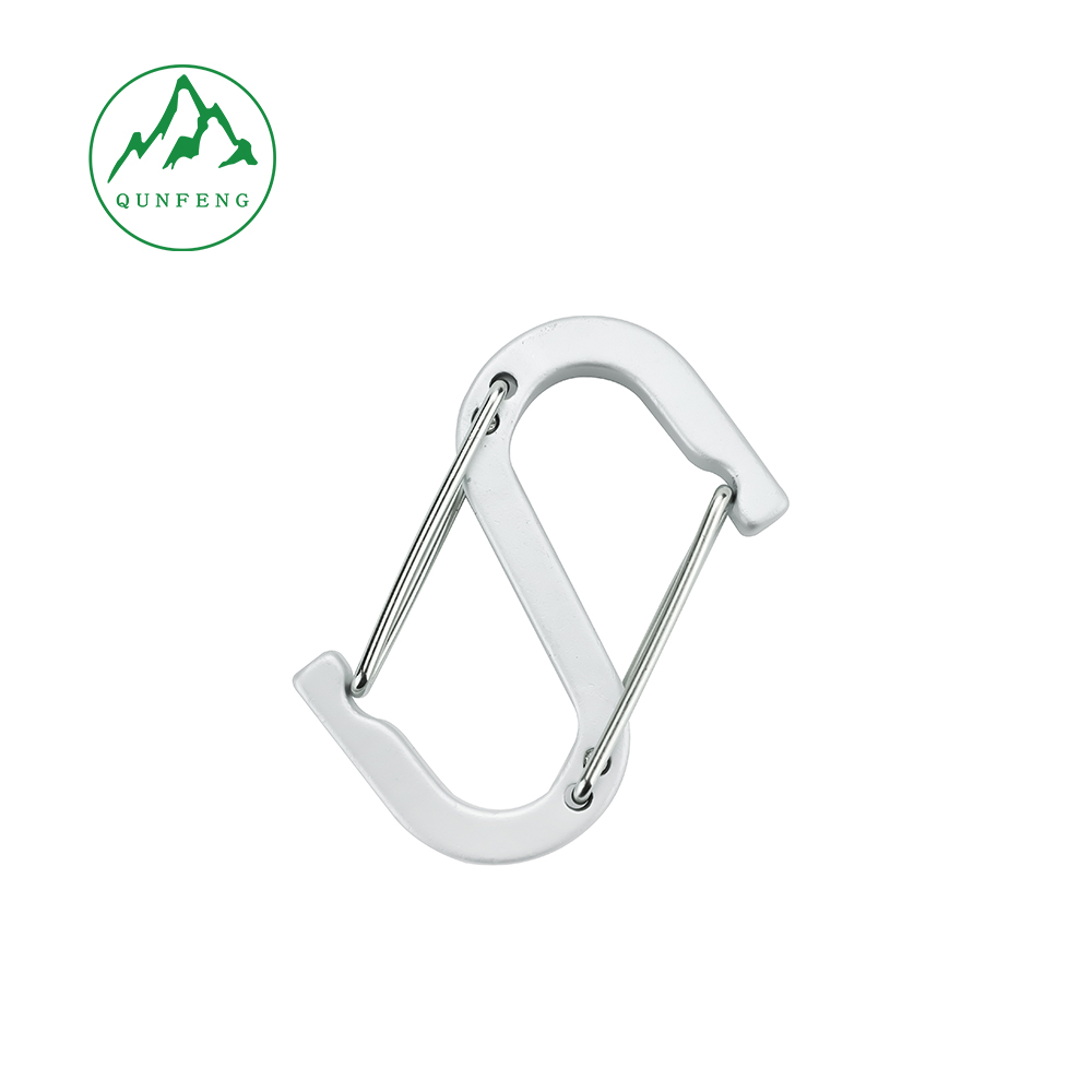 S-shaped steel wire carabiner figure 8 aluminum alloy wire hook Outdoor picnic cutlery hanging spring buckle