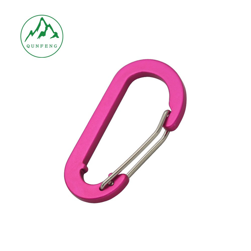 No. 4 D-shaped spring carabiner, aluminum alloy outdoor quick-link climbing buckle, toy accessory clasp