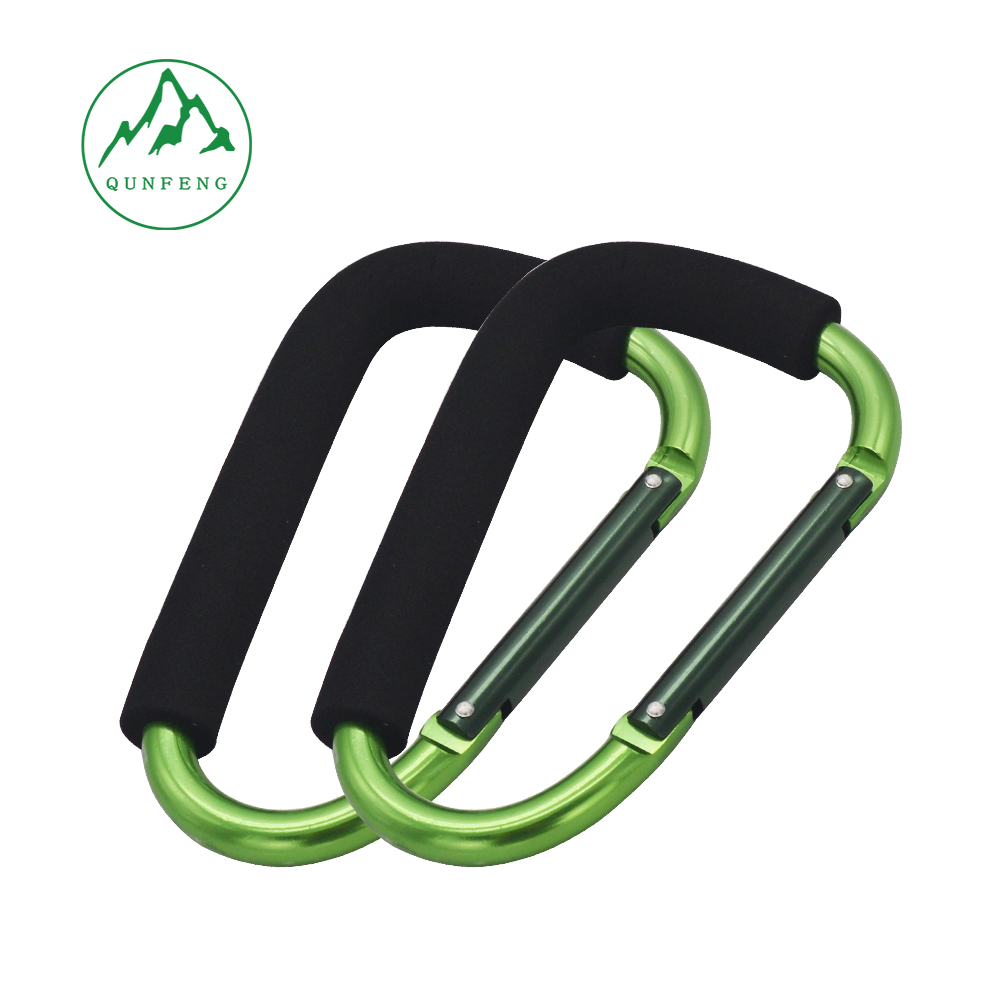 Large D-shaped sponge climbing buckle, ice skating shoe carrying buckle, baby stroller hanging buckle, bag carrying and vegetable hanger