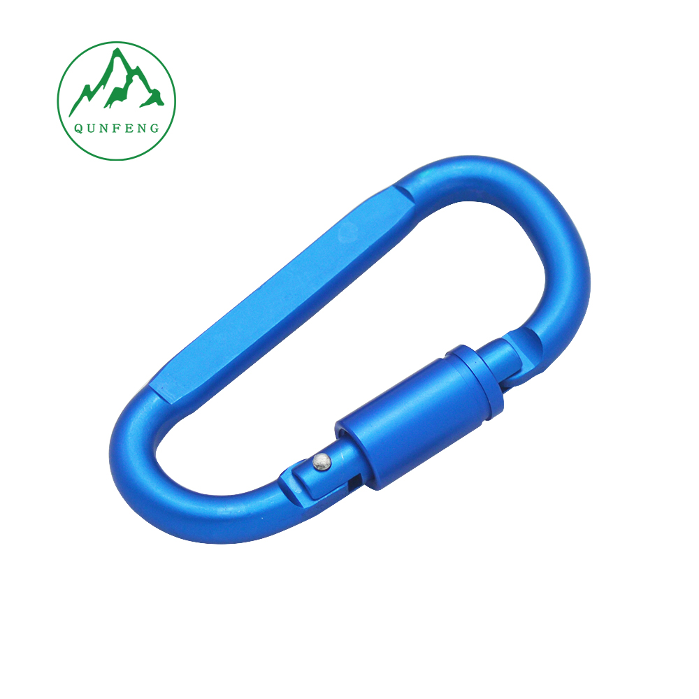 No. 8 D-type Outdoor Climbing Carabiner Aluminum Alloy Quick Hook Backpack Attachment Large Colorful Keychain