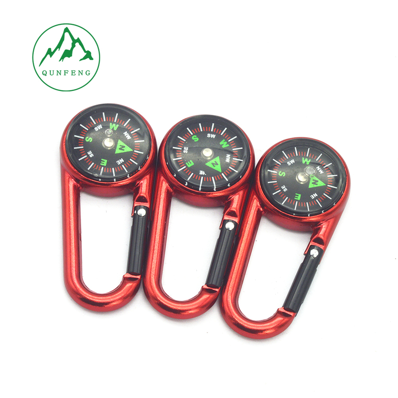 Outdoor climbing buckle compass hook, multifunctional quick-release compass, portable liquid-filled floating north compass