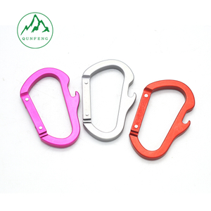 D-shaped carabiner with bottle opener, No. 8 bottle opener buckle, aluminum alloy outdoor backpack buckle